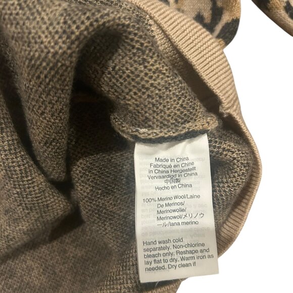 J.Crew Leopard Wool Crewneck Pullover Sweater, Medium - Picture 4 of 6